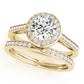 Single Row Accented Halo Bezel Set Engagement Ring
