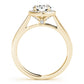 Single Row Accented Halo Bezel Set Engagement Ring