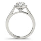 Single Row Accented Halo Bezel Set Engagement Ring
