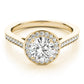 Single Row Accented Halo Bezel Set Engagement Ring