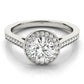 Single Row Accented Halo Bezel Set Engagement Ring