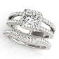 Split Shank Halo Cushion Engagement Ring