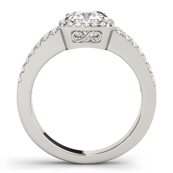 Split Shank Halo Cushion Engagement Ring