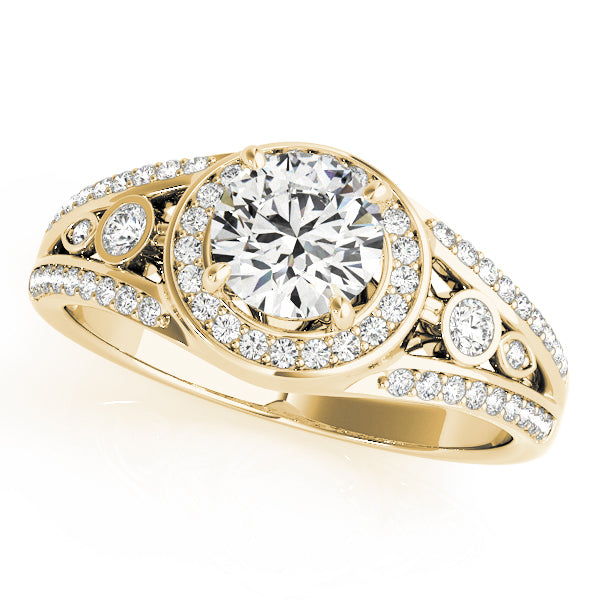 Vintage Inspired Halo Round Engagement Ring