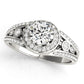 Vintage Inspired Halo Round Engagement Ring