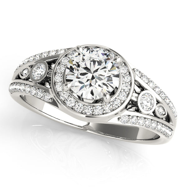 Vintage Inspired Halo Round Engagement Ring
