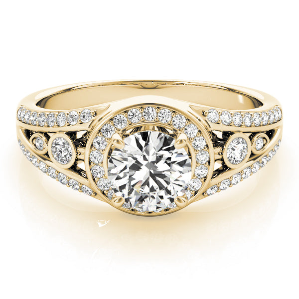 Vintage Inspired Halo Round Engagement Ring