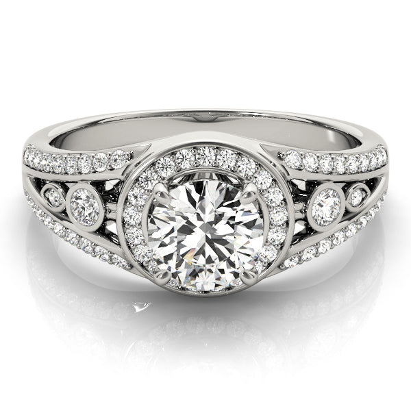 Vintage Inspired Halo Round Engagement Ring