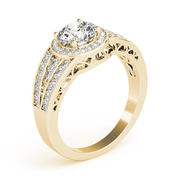 Vintage Multirow Milgrain Halo Engagement Rings