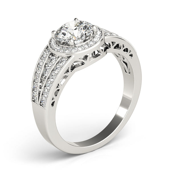 Vintage Multirow Milgrain Halo Engagement Rings