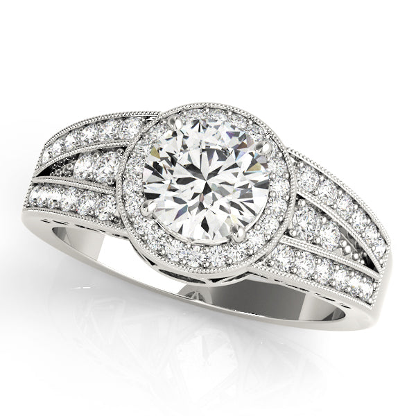 Vintage Multirow Milgrain Halo Engagement Rings