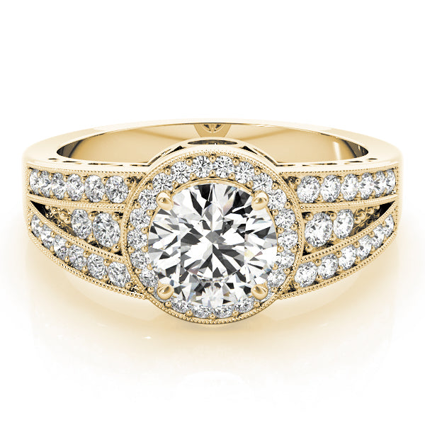 Vintage Multirow Milgrain Halo Engagement Rings