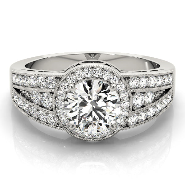 Vintage Multirow Milgrain Halo Engagement Rings
