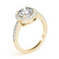 Single Row Halo Engagement Ring