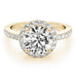 Single Row Halo Engagement Ring