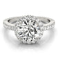 Single Row Halo Engagement Ring