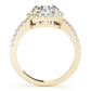 Single Row Halo Engagement Ring