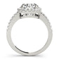 Single Row Halo Engagement Ring
