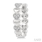1/20 Ctw Mini Hearts Round Cut Diamond Hoop Earrings in Sterling Silver