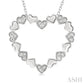 1/20 Ctw Puffed Heart Plain and Round Cut Diamond Fashion Pendant With Chain in Sterling Silver