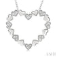 1/20 Ctw Puffed Heart Plain and Round Cut Diamond Fashion Pendant With Chain in Sterling Silver