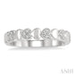1/20 Ctw Mini Hearts Round Cut Diamond Fashion Band in Sterling Silver
