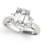 3-Stone Round & Emerald Cut Engagement Ring