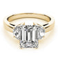 3-Stone Round & Emerald Cut Engagement Ring