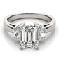 3-Stone Round & Emerald Cut Engagement Ring