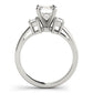 3-Stone Round & Emerald Cut Engagement Ring