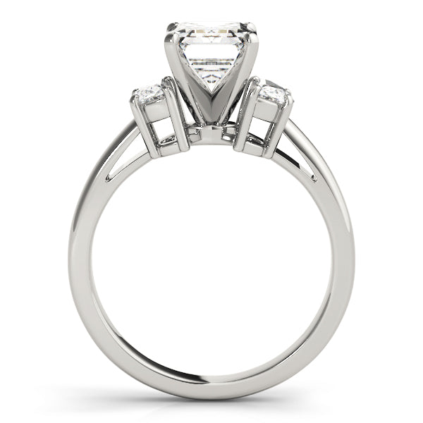3-Stone Round & Emerald Cut Engagement Ring