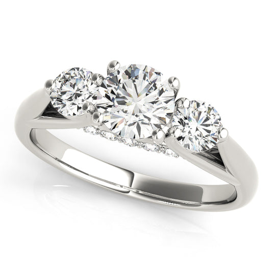 ENGAGEMENT RINGS 3 STONE ROUND