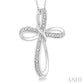 1/50 Ctw Infinity Cross Round Cut Diamond Pendant With Chain in Sterling Silver
