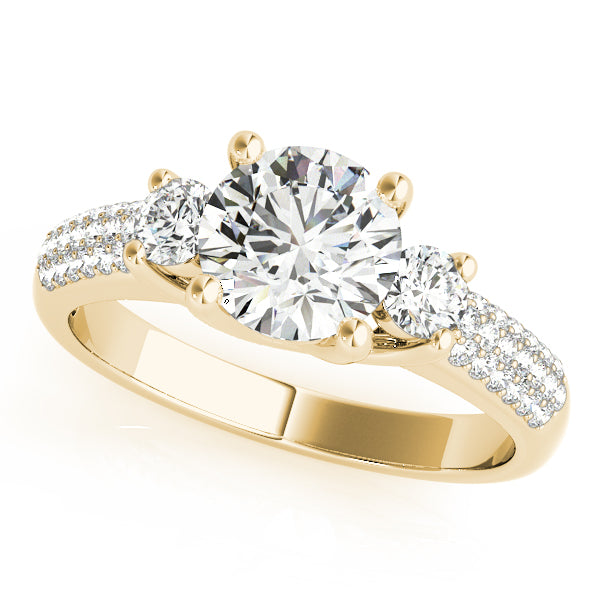 ENGAGEMENT RINGS 3 STONE ROUND