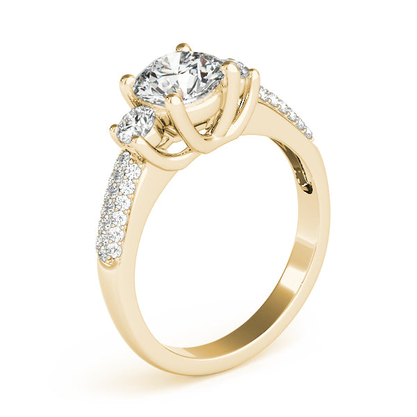 ENGAGEMENT RINGS 3 STONE ROUND