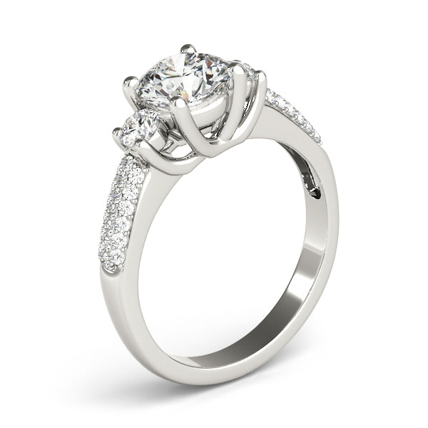 ENGAGEMENT RINGS 3 STONE ROUND