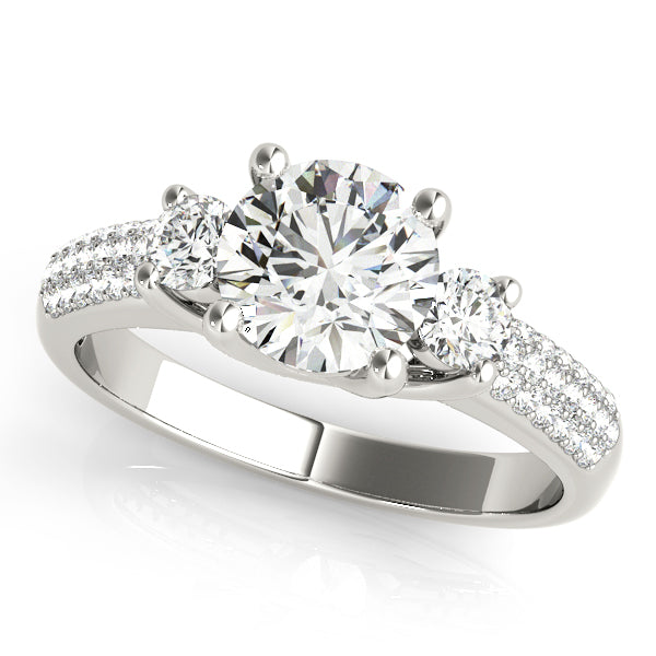 ENGAGEMENT RINGS 3 STONE ROUND
