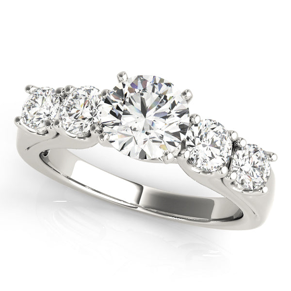 5-Stone Single Row Prong Set Engagement Ring