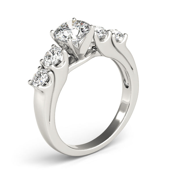 5-Stone Single Row Prong Set Engagement Ring