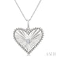 1/20 Ctw Heart fluted medallion Round Cut Diamond Pirouette Pendant With Chain in Sterling Silver