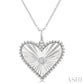 1/20 Ctw Heart fluted medallion Round Cut Diamond Pirouette Pendant With Chain in Sterling Silver