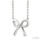 1/50 Ctw Bow Round Cut Diamond Fashion Pendant With Chain in Sterling Silver