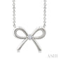 1/50 Ctw Bow Round Cut Diamond Fashion Pendant With Chain in Sterling Silver