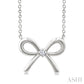 1/50 Ctw Bow Round Cut Diamond Fashion Pendant With Chain in Sterling Silver