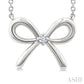 1/50 Ctw Bow Round Cut Diamond Fashion Pendant With Chain in Sterling Silver
