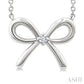 1/50 Ctw Bow Round Cut Diamond Fashion Pendant With Chain in Sterling Silver