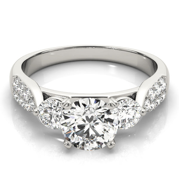 ENGAGEMENT RINGS 3 STONE ROUND