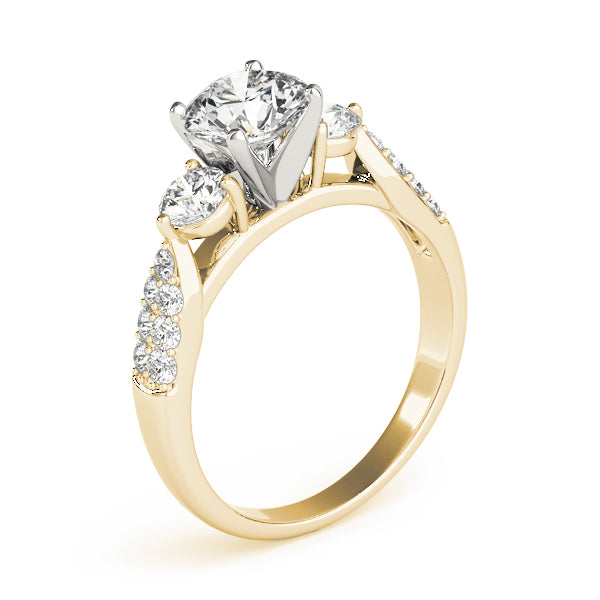 ENGAGEMENT RINGS 3 STONE ROUND