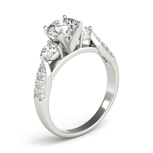 ENGAGEMENT RINGS 3 STONE ROUND