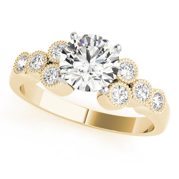 Cluster Sides Milgrain Engagement Rings